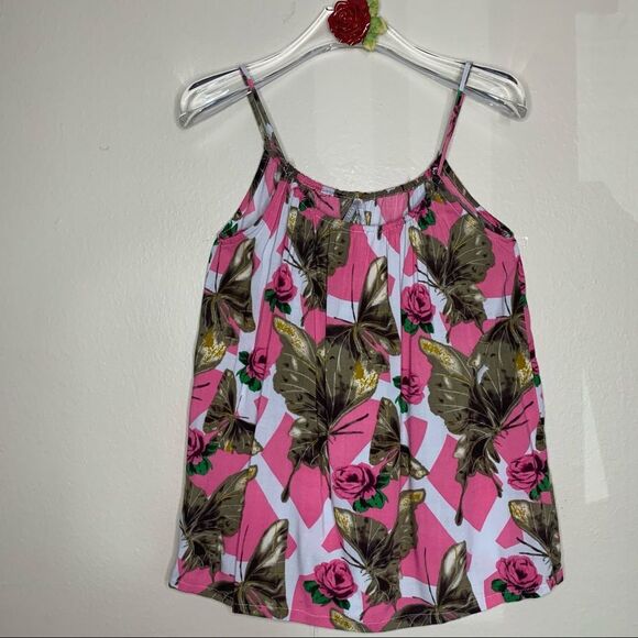 MAX RAVE Vintage Pink Floral Tank Top Small - Picture 4 of 8